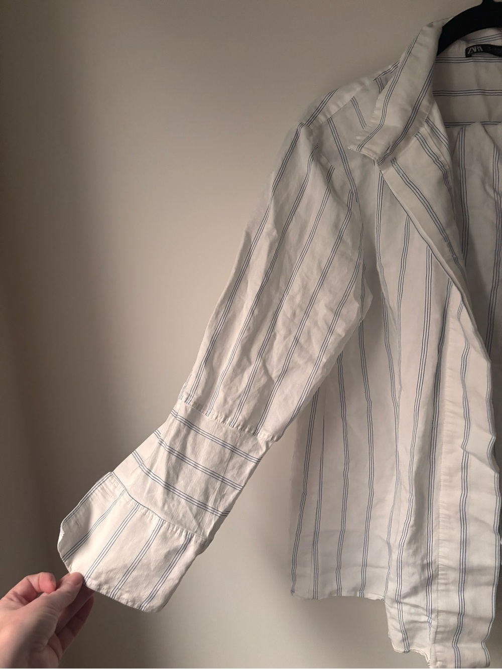 Zara PJ Set with Blue Pinstripes - Picture 2 of 4